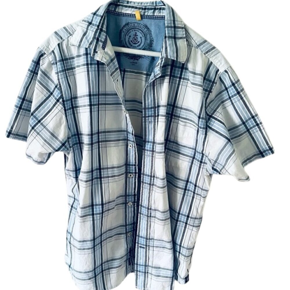 Nautica Jeans Co. Vintage Men’s Button-Down Plaid Shirt - Size Large